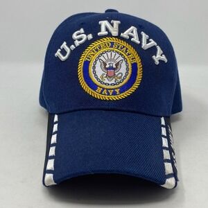 Vtg US Warriors Cap Mens US Navy Military Licensed Embroidered Emblem Adjustable